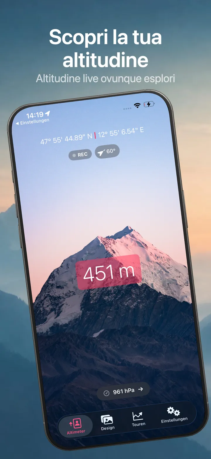 Now Altimeter – vista principale