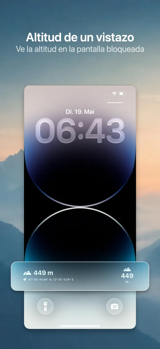 Live Activity del altímetro en la pantalla de bloqueo del iPhone
