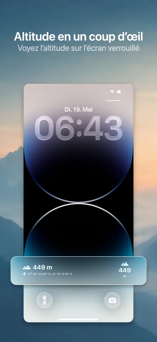 Live Activity de l'altimètre sur l'écran verrouillé de l'iPhone