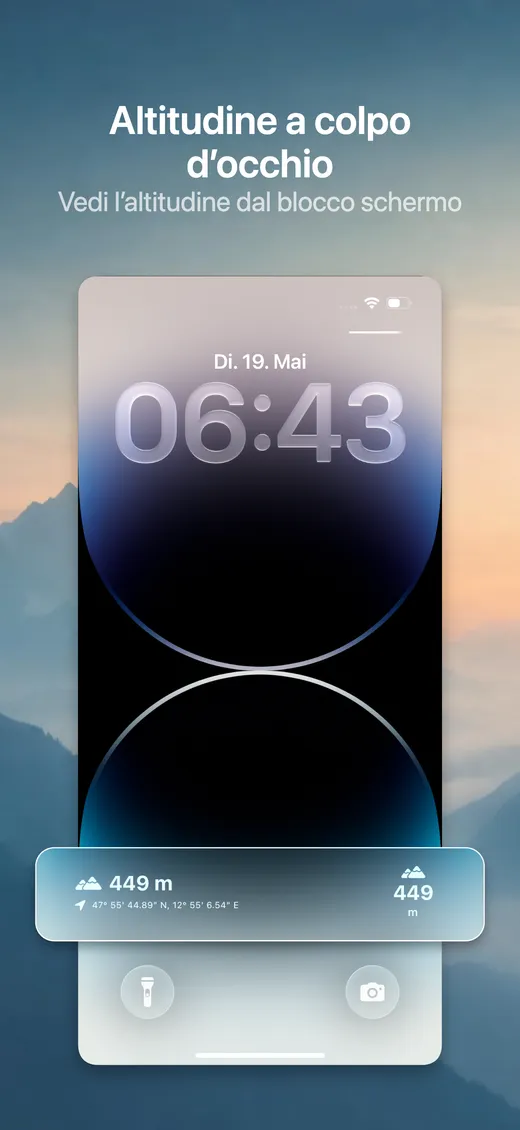 Live Activity dell'altimetro sulla schermata di blocco dell'iPhone
